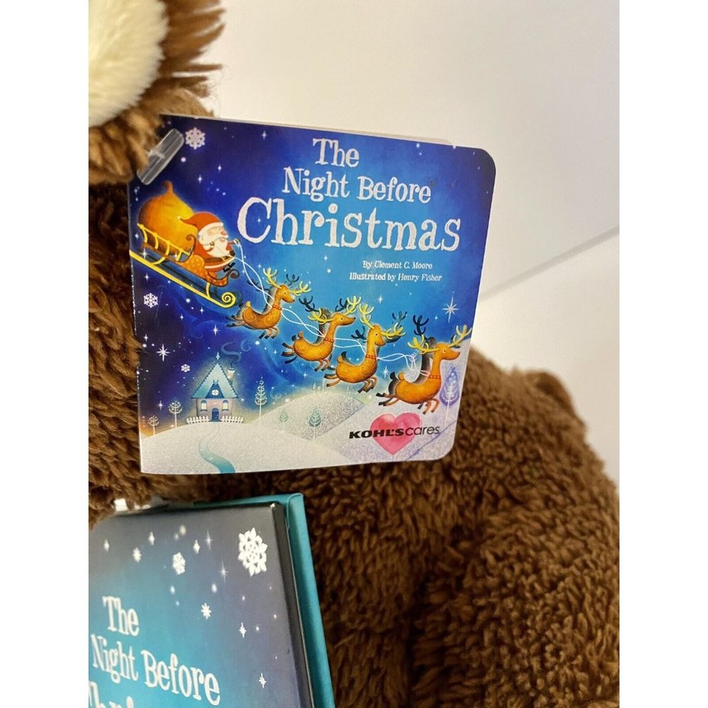Reindeer Plush & The Night‎ Before Christmas Book Set Kohls Cares W/ Tags - Picture 3 of 9